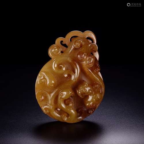 Hetian jade dragon feng tai chi bagua waist peja, the qualit...