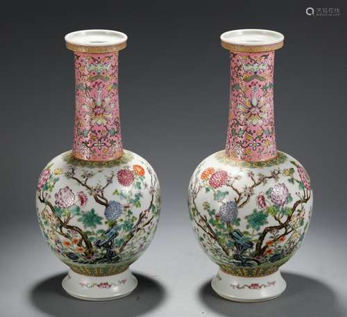 , pastel flowers bottles of a pairSize, 33.3 diameter of 14 ...