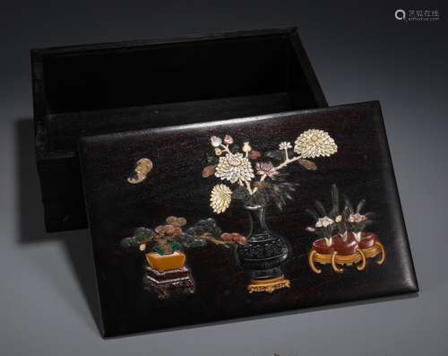 , red sandalwood treasure flower grain boxSize, high 9.2 27....