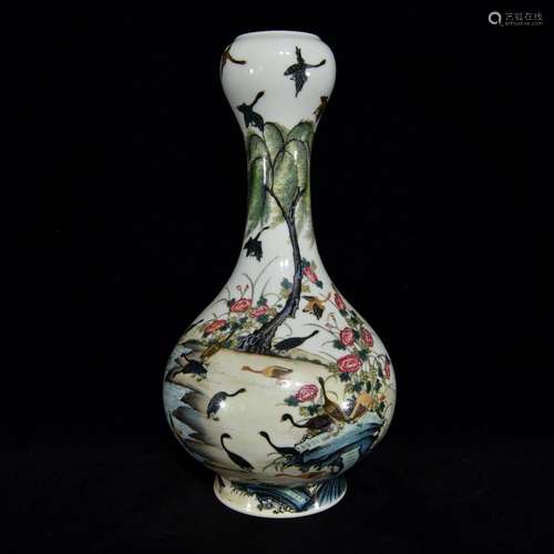 Pastel goose grain garlic bottle,Size 33.5 x 17,