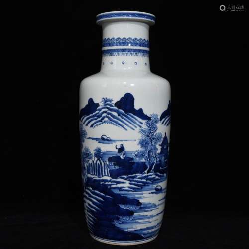 Blue and white landscape character lines were bottlesSize 45...
