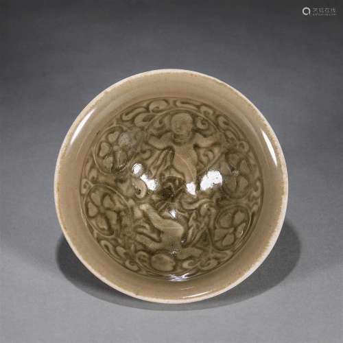 A Yaozhou kiln porcelain figure patterned cup