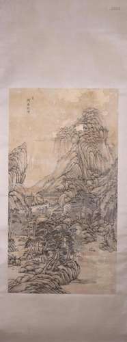 A Chinese landscape painting, Wang Yuanqi mark