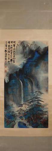 A Chinese landscape painting, Liu Haisu mark