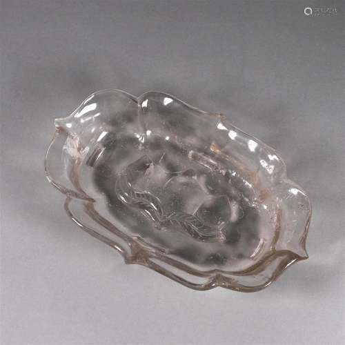 A begonia shaped peach patterned crystal washer