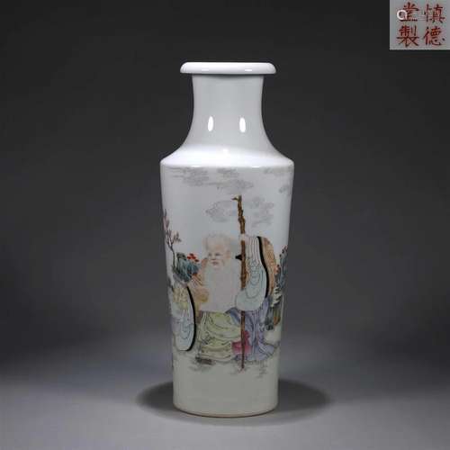 A famille rose figure porcelain vase