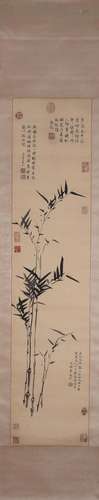 A Chinese bamboo painting, Guan Daosheng mark