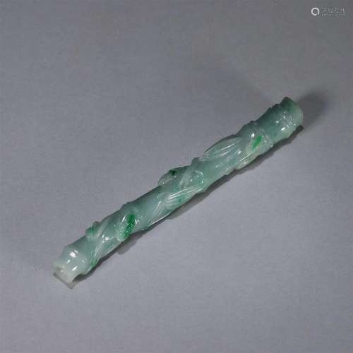 A cicada patterned jadeite bamboo wind instrument