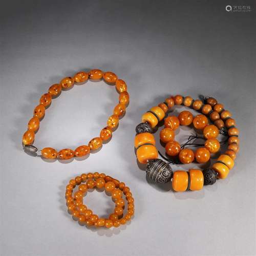 A group of antique beads