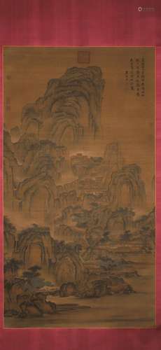 A Chinese landscape painting, Tang Yin mark