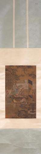 A Chinese figure painting, Unknown mark