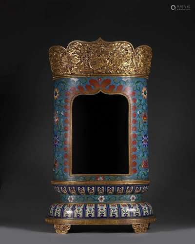 The eight treasures patterned cloisonne buddha niche