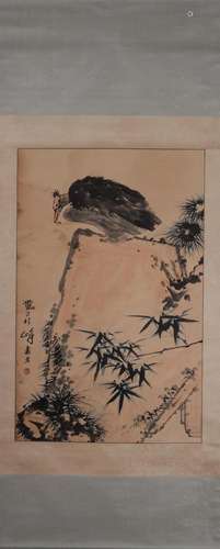 A Chinese painting of vulture, Pan Tianshou mark