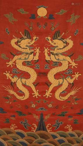 A dragon patterned Chinese k'o-ssu painting