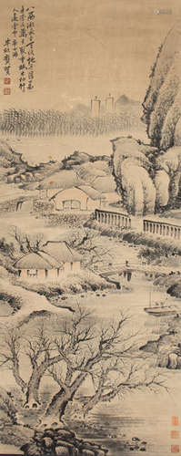 龚贤 山水 纸本水墨立轴