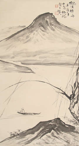 黑伯龙 山水 纸本水墨立轴