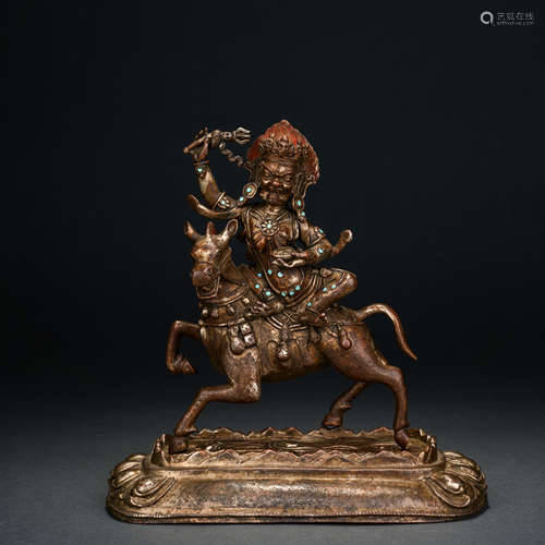 Qing Dynasty Gilt Bronze Statue of Tianmu