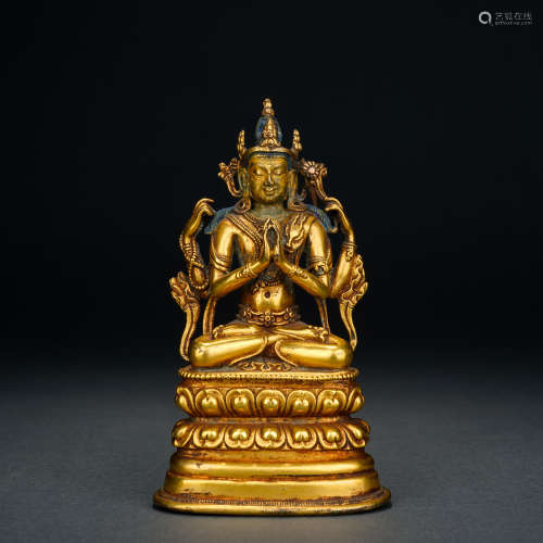 A Gilt Bronze Statue of Tara, Ming Dynasty