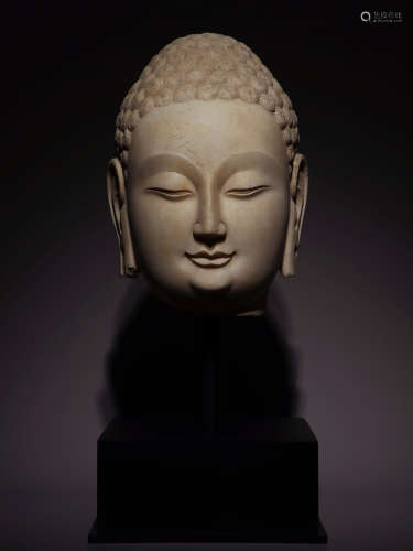 Northern Dynasties White Marble Buddha Head