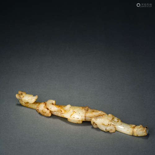 Before the Ming Dynasty, Hetian Jade with animal pattern and...
