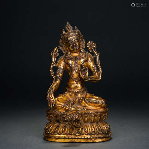 A Gilt Bronze Statue of Tara, Ming Dynasty