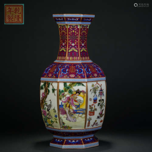 Qing famille rose vase