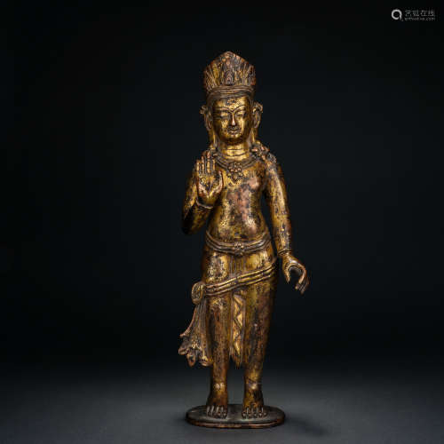 A Gilt Bronze Statue of Bodhisattva Before Ming Dynasty