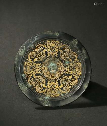 "-plating round mirror"Size: 11.6 cm in diameter, ...