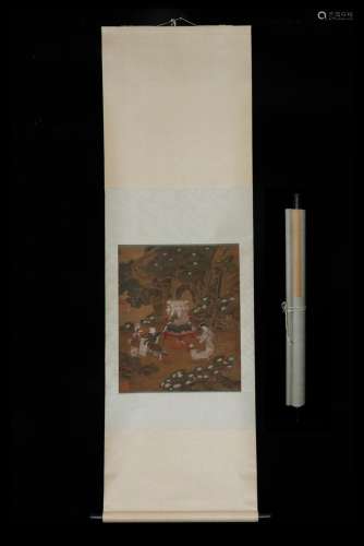 , li kung-lin character figure 43 * 51 silk scroll