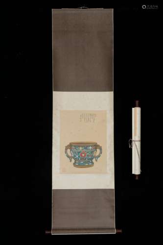 Figure 36 * 49 silk scroll, PuRu antique