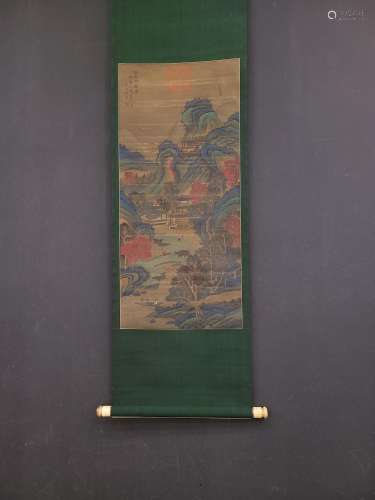 , mount Li Sixun silk benxi vivit figureSize, 41 x90. 5 cm