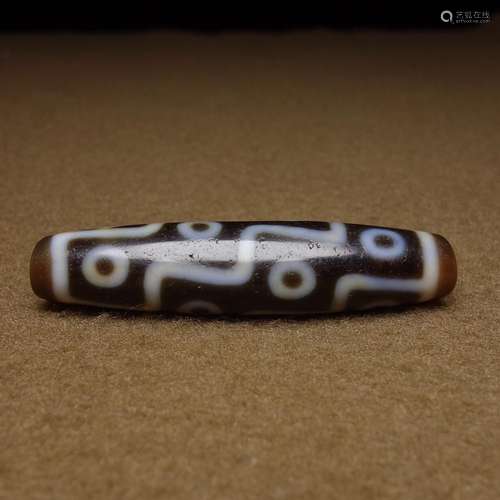 Ancient patina twelve eye day beadSize, 13.5 x 59 mm