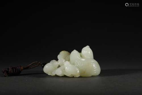 Hetian jade to live and work in peace and contentment to pie...