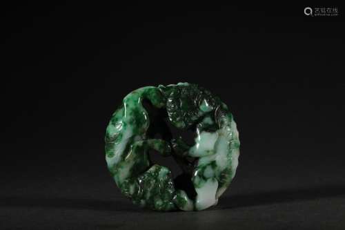 Jade double the badger the pieceSize: 5.5 * 5.6 * 1.4 cm wei...