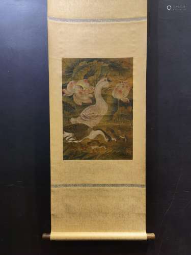 And the five dynasties xu 煕 silk scroll painting of flowers...