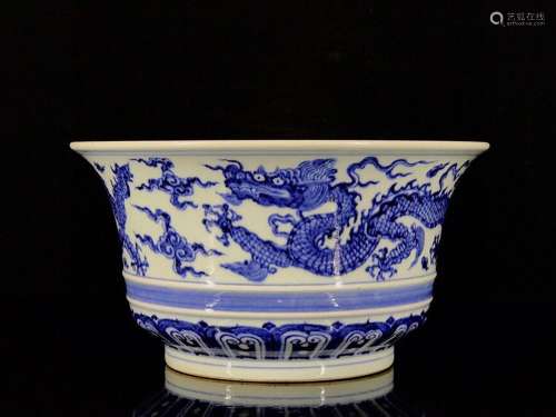 Blue and white dragon bowl of 12.5/23.5.798007766