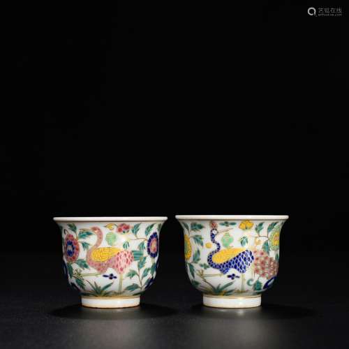 Colorful paint peacock peony grains cup 5.5 cm * 7, 1500
