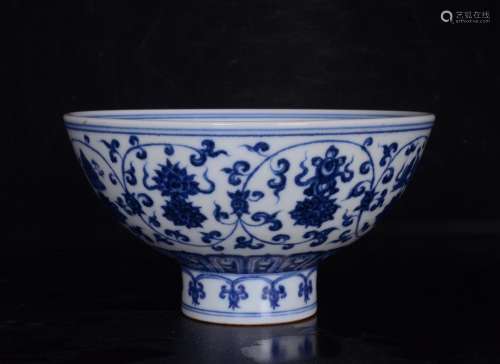Blue and white tie up bowls branches in grain;8.6 x15.5;8080...