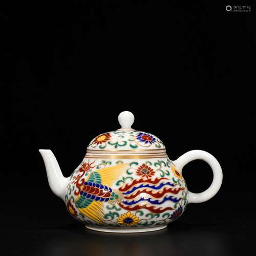 Chenghua colorful paint grain pot of 11 cm * 15, 1200