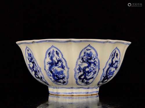 Blue and white dragon ridge 8.8/19 bowl.1990001899