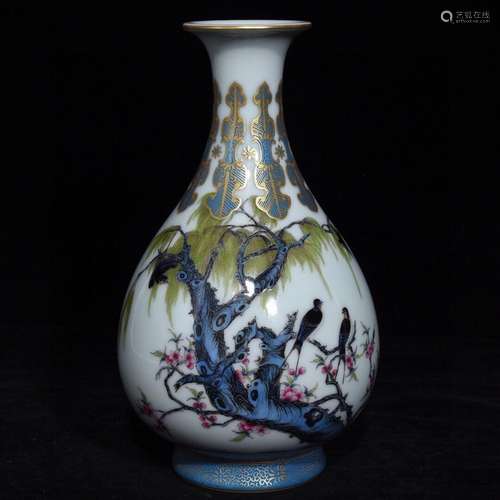 Pastel paint LiuYanWen okho spring bottle, high 22 diameter ...