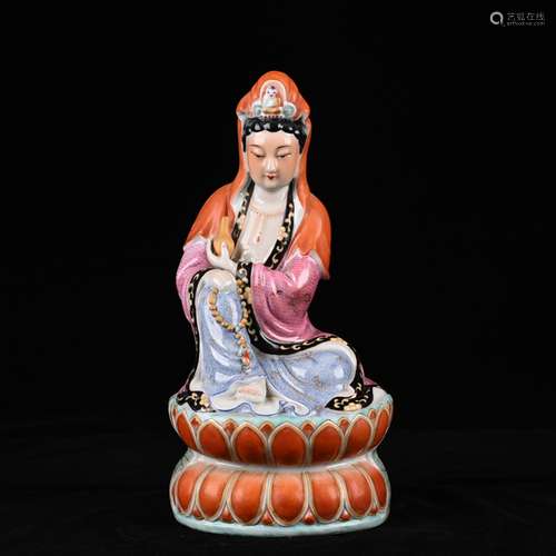 Wei Hongtai pastel lotus guanyin 20 cm * 14, 3000