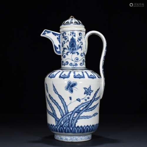 Blue and white day lilies grain ewer39 * 19 cm1500