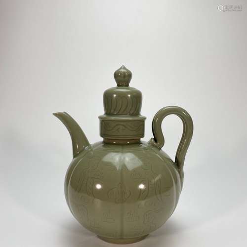 The kiln celadon carved figures asked ewer edges7.5 cm high ...