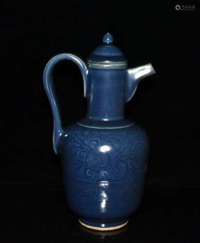 28 x15 ji blue glazed pot. 5 cm