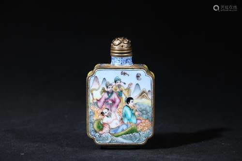 Abroad circumfluence copper foetus enamel snuff bottle the e...