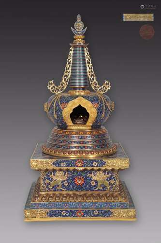 Clear the buddhist stupas fetal cloisonne copper wire inlay ...