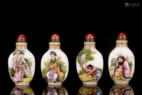 eight immortals snuff bottle a set of coloured drawing or pa...