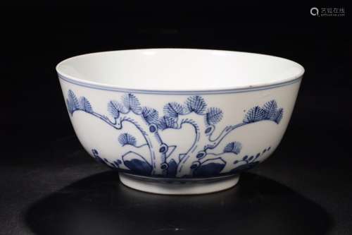 ^_^ :blue-and-white little fishing large bowlSize: diameter ...