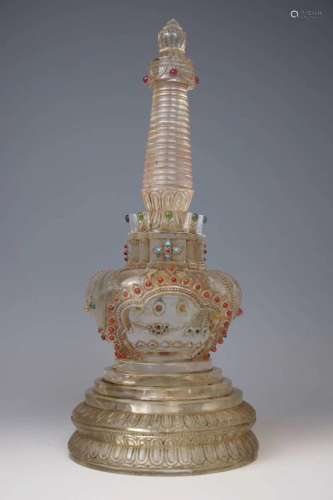 back crystal stupasDimension: 29 cm, the bottom diameter: 12...